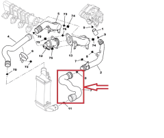 Furtun aer Original Citroen Peugeot C5 I 607 2.0 HDI 0382s7