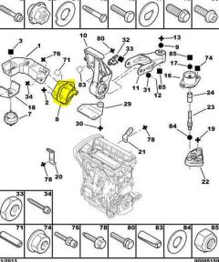 Suport motor Original Citroen Peugeot Xsara 307 1.6 1839E7 9638557080