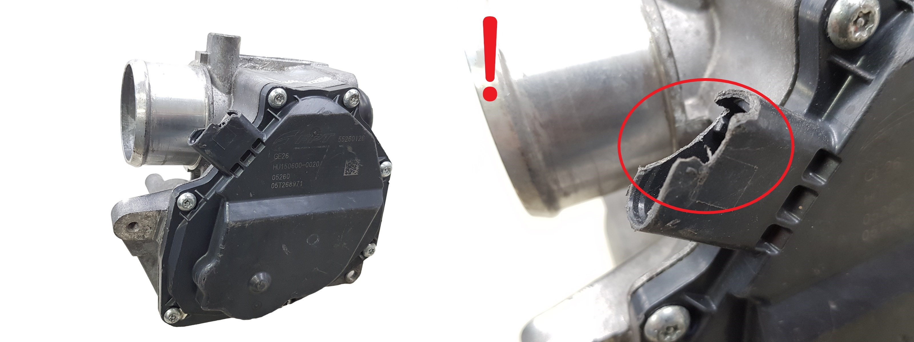 Supapă corp clapetă accelerație EGR Fiat Opel 55260126 HU150600-0020 1.3 CDTI 3057 main product photo